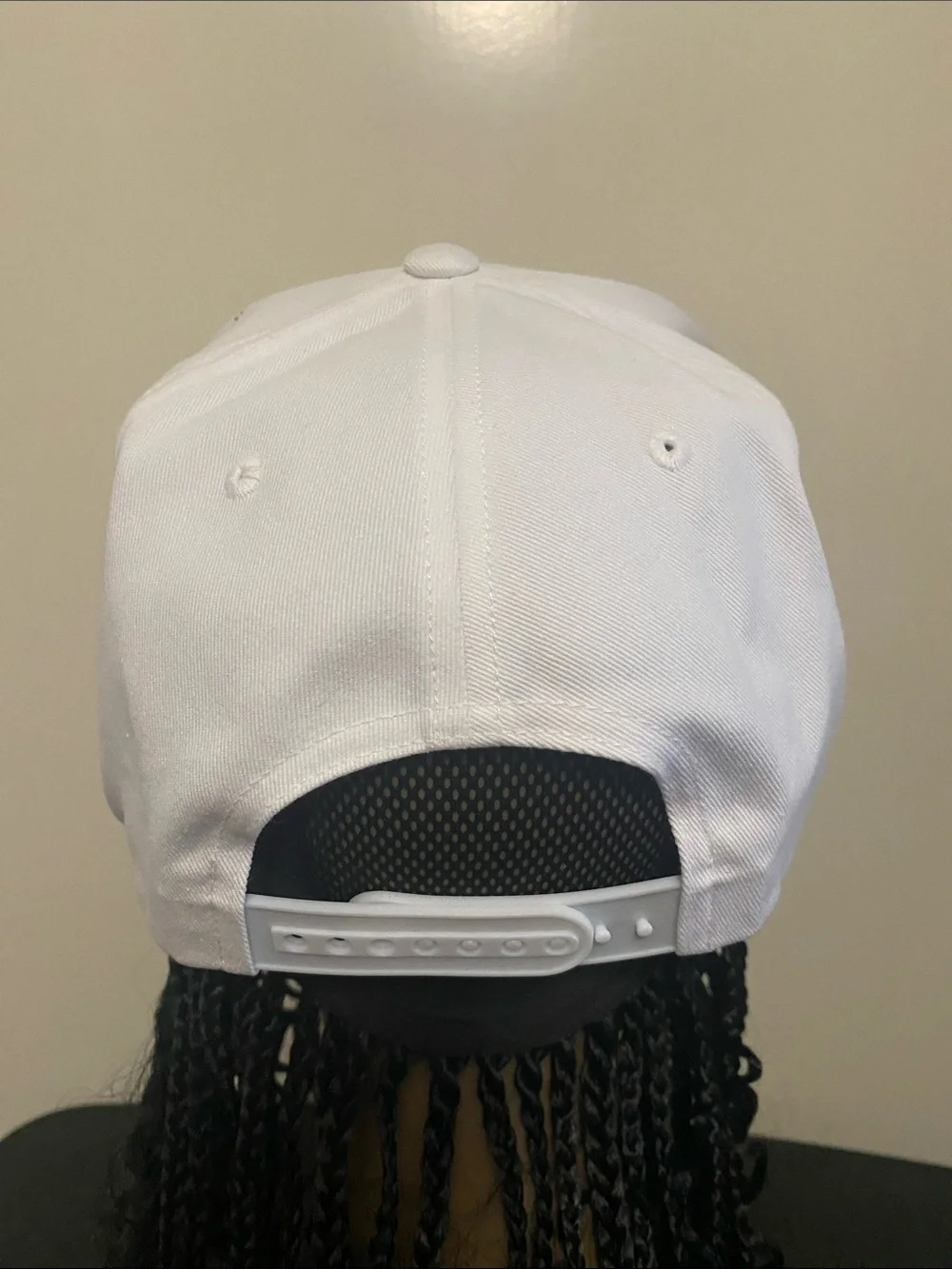 Made in Compton White Snapback Hat with Navy Embroidery
